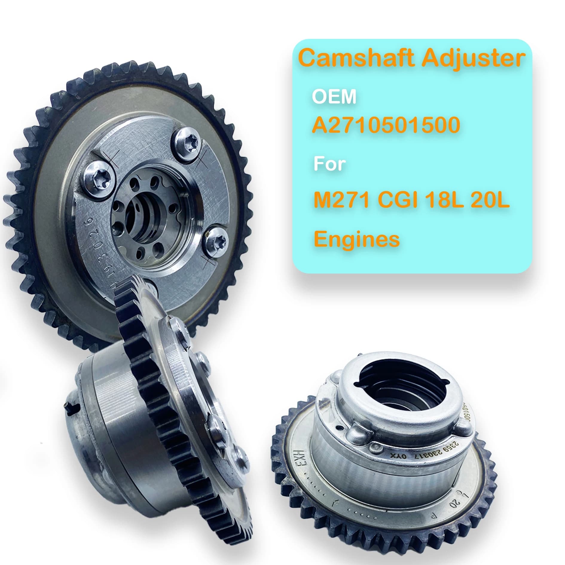 A2710501500 & A2710501400 Camshaft Adjuster VVT Gears - Camshaft Phase Adjuster for Mercedes-Benz M271 W204 C250 SLK250, CGI 18L & 20L - OEM A2710501500, A2710501400
